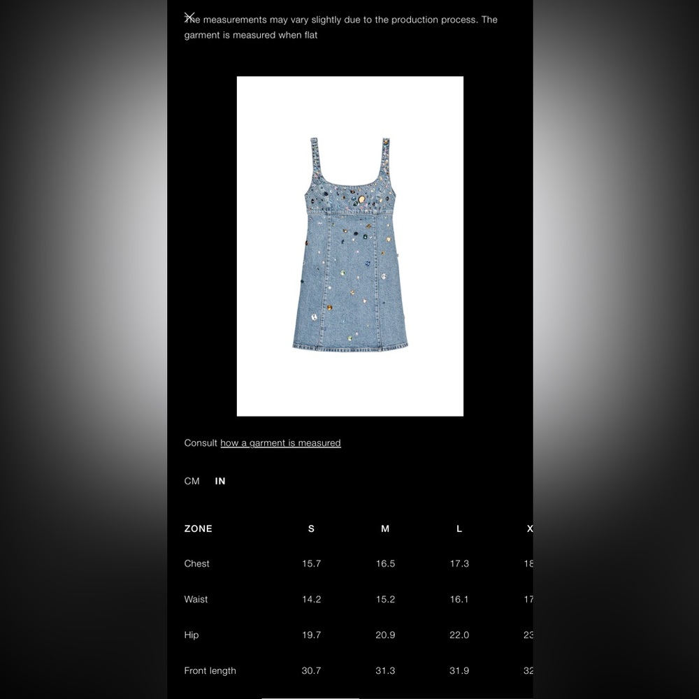 NWT ZARA Jewel Denim Dress Small - Picture 7 of 8